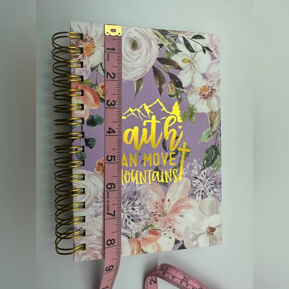 Hardcover Floral Wire Bound Faith Can Move Mountains Prayer Journal Sermon Notes